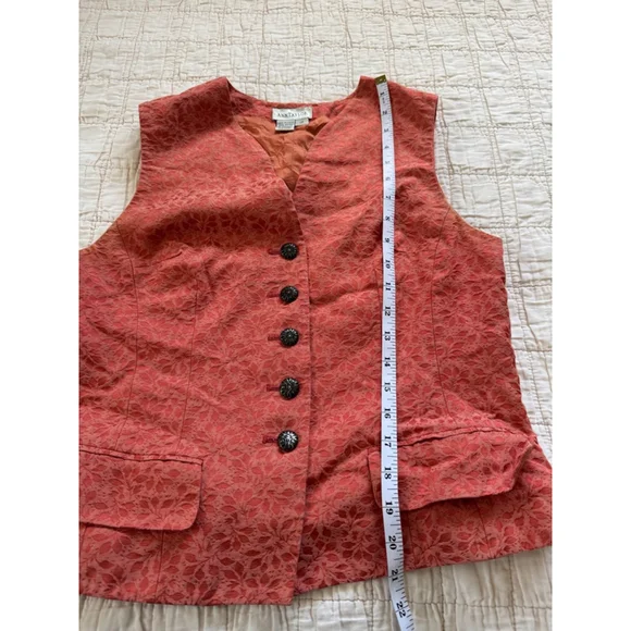 Vintage Ann Taylor Coral/ Orange Vest • Size : M - Picture 6 of 10